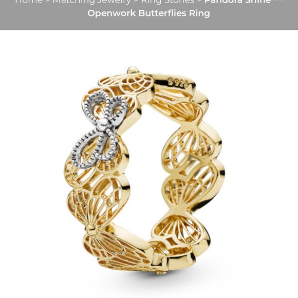 Pandora Shine Openwork Butterfly Gold Ring - Picture 1 of 4